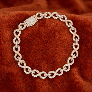 Diamond Shape <b>Infinity</b> Link Moissanite Bracelet Gold Plated Fine Chain Link Bracelet Luxury Jewelry Gift US - Product Image 3
