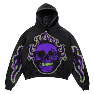 Wholesale Oem Custom Print Logo Cropped High Quality Cotton Oversized Heat transfer Men Hoodie & Sweatshirt - Product Image 3