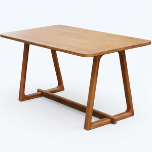 Modern Handcrafted <b>Solid</b> Teak <b>Wood</b> Dining Table Minimalist Rectangle Kitchen Furniture Eco Friendly Sustainable Wooden <b>Desk</b> - Product Image 1