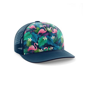 Casquette de camionneur Keepdri, design tropical flamant rose Miami, personnalisable OEM/ODM, impression par sublimation, respirante, protection UV, antibactérienne - Product Image 2