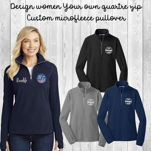 เสื้อไมโครไฟเบอร์แบบสวมศีรษะพร้อมโลโก้และข้อความเย็บติดซิปครึ่งตัวสำหรับผู้หญิง2025 - Product Image 3