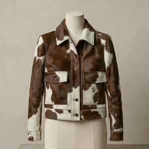 Premium Real Cowhide <b>Leather</b> <b>Jacket</b> Men Western Style Hair On Hide Coat Custom Handmade <b>Winter</b> Fashion Outerwear Direct Factory - Product Image 5