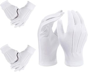 3 paires de gants de costume blancs à trois brins, gants pour hommes blancs, gants de costume en nylon pour serveur de smoking - Product Image 1