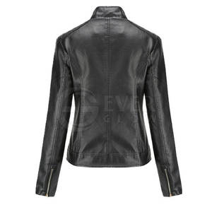 Buy Genuine Leather <b>Jacket</b> Women 2024 New Fashion <b>Long</b> Sleeve Autumn Leather <b>Jackets</b> for Winter - Product Image 2