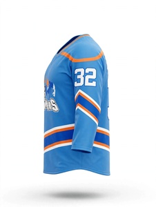 Maillot de hockey sur glace personnalisé sublimé bleu ciel, léger, anti-humidité, uniforme de match d'équipe, maillot de hockey sur glace numéroté sur mesure - Product Image 5