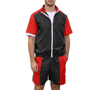Ensemble veste coupe-vent à capuche et short pour homme, léger, entièrement zippé, résistant au vent, pour la course à pied et les activités de plein air - Product Image 5