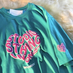 เสื้อยืดแขนยาวโอเวอร์ไซส์ Studio Sing One สำหรับผู้ชาย สไตล์สตรีทแวร์ ผ้าเจอร์ซีย์คอตตอน คอกลม พิมพ์ลายนูน 3 มิติ สีดำ - Product Image 4