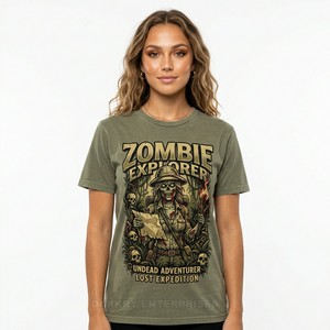 เสื้อยืดกราฟิกสไตล์ดิสเทรสสำหรับผู้หญิง ลายธีมสยองขวัญ The Dead Rise พิมพ์ลายสตรีทแวร์แนวกริ๊ตตี้ โรงงานผลิตโดยตรง - Product Image 2