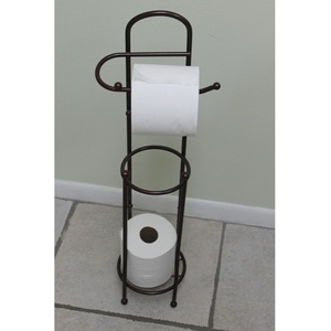 Iron Toilet Paper Holder Stand With Strong Frame For Bathroom Tissue <b>Roll</b> Storage Organizer - Product Image 6