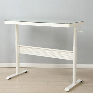48X24 pollici in vetro temperato scrivania in piedi con cassetto in metallo regolabile in altezza postazione di lavoro ergonomica a casa ufficio Stand Sit Desk - Product Image 2