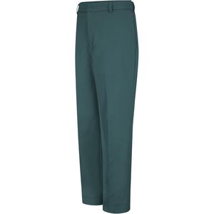Pantalon de travail sur mesure pour homme en vert sapin 50W X 32L, résistant aux taches, design à devant plat - Product Image 5