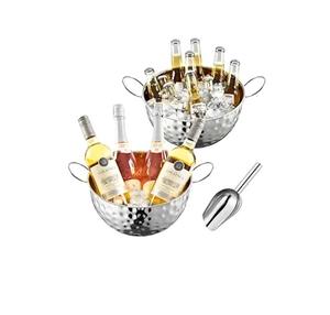 Seau à glace isotherme en acier inoxydable à double paroi de 3 L avec pelle pour bar à cocktails, seau à glace en métal pour congélateur avec couvercle - Product Image 4