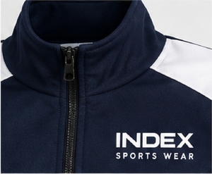 Index Men's Navy Blue <b>Tracksuit</b> Full Zip Sporty Style With <b>White</b> Stripes Regular Fit Autumn Wear 100% Polyester - Product Image 4