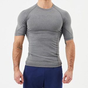 Custom <b>Men</b> <b>Compression</b> <b>Shirts</b> Slim Fit Short Sleeves Moisture Wicking Stretch Eco-Friendly Fitness Workout Sports Wear OEM - Product Image 1