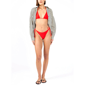 Custom Women Solid Color <b>Bikini</b> <b>Set</b> <b>Triangle</b> Swimwear Sexy Tie Side Swimsuit Summer Beachwear OEM ODM Supplier - Product Image 3