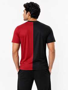 Men's Casual Wear Short Sleeve T-<b>Shirt</b> Black Men's Color Block Sports T-<b>Shirt</b> Two Tone Gym Tee Wholesale Custom Quick Dry - Product Image 2