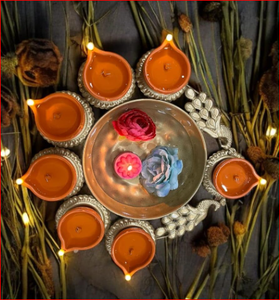 Diya Shape Urli Decorative Bowl for Home Decor Flowers and Tea Light <b>Candles</b> Stand Holder Table Decor Centerpiece for Diwali - Product Image 3