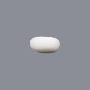 Natural White Coral Loose Gemstone 4.05 Carat Oval Cabochon Faceted Cut Certified Wholesale - Product Image 1