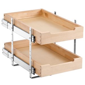 Organizzatore per Armadio a 2 Livelli, 14" L x 21" P, Cassetto in Legno Resistente con Chiusura Morbida per Camera da Letto - Product Image 1