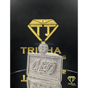 Pendentif « CEO » en diamant cultivé en laboratoire, en argent sterling 925, accessoire de bijouterie de créateur par Trisha Jewels - Product Image 2