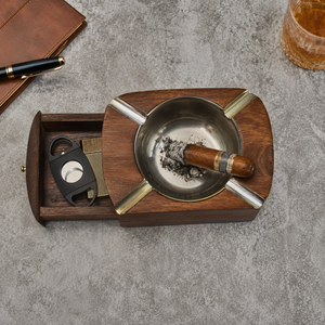 Cendrier en bois de rose indien fait main avec tiroir |   Porte-cigares en bois de luxe |   Cadeau d'accessoires de fumage haut de gamme - Product Image 6