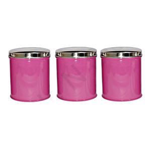 Juego de 3 botes redondos de acero inoxidable con recubrimiento en polvo y tapa, juego de botes de cocina de acero inoxidable para café, azúcar y té - Product Image 1