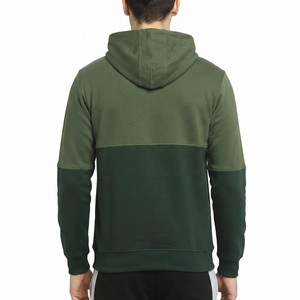 Sweat-shirt à capuche pour homme, color block, en polaire, avec poche kangourou, coupe classique, décontracté, pour l'automne, vert, manches longues - Product Image 2