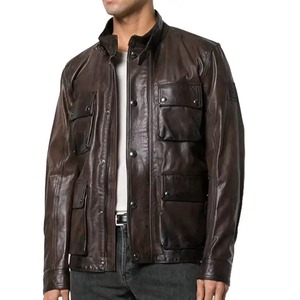 Veste en cuir pour homme 2026, service OEM, en toile, manches longues, décontractée, pour l'hiver - Product Image 3