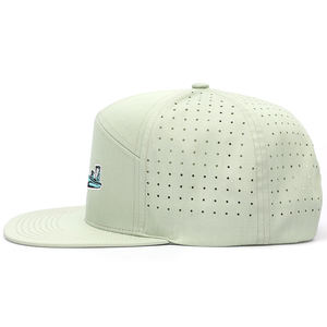 Casquette Snapback en Coton à 7 Panneaux Personnalisée, Visière Plate Verte, Perforations Laser, Logo Brodé, Luxe, Streetwear Adulte - Product Image 4