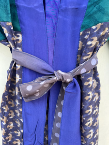 เสื้อคลุมอาบน้ำผ้าฝ้าย100% พิมพ์ลายสไตล์ Boho ชุดลำลองยาวสำหรับฤดูร้อนคอวียาวเต็มตัวสไตล์โบฮีเมียน - Product Image 2