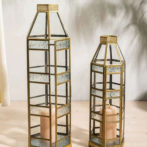 ชุดโคมไฟตั้งพื้นสีทองหรูหรา เหมาะสำหรับตกแต่งล็อบบี้โรงแรม และจัดแสดงบริเวณทางเข้าใหญ่ ขายส่งจากอินเดีย - Product Image 1