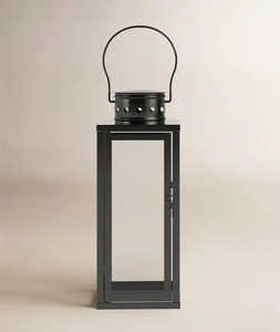 Wholesale Black Metal Hexagon Shape Handmade Candle <b>Lantern</b> Glass Panel Hanging <b>Hurricane</b> Lamp Vintage Decorative Candle Holder - Product Image 1