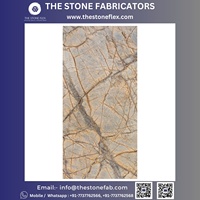 Plaque de placage en marbre fin Dolomite Brun Forêt, design moderne, épaisseur 1-1,5 mm, TSF Inde, solution graphique étanche pour projets