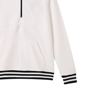 Custom Groove <b>White</b> Quarter Zip <b>Sweatshirt</b> Fleece Pullover Wholesale Buyers with Custom Branding Bulk Apparel and B2B Sourcing - Product Image 4