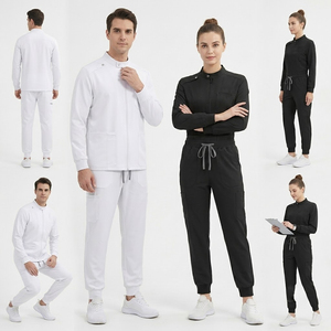 Medical Scrubs 2 Piece Set Unisex \ Surgical Tracksuit <b>Nursing</b> Doctor's \ Stand Collar-Neck Scrub Shirt & Jogger <b>Trouser</b> - Product Image 2