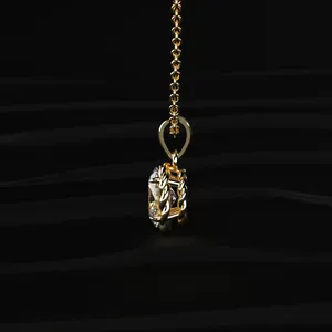 Pendentif solitaire en diamant de taille ovale, best-seller, en or, diamant de laboratoire, couleur D-E, clarté VVS-VS, IGI. - Product Image 2