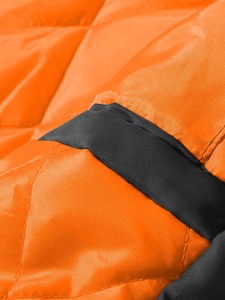 Chaqueta Universitaria de Satén con Logotipo Personalizado OEM, Chaquetas Bomber de Moda para Hombre, Ropa Sedosa y Brillante, Estilo Hip Hop, Forro Naranja, Resistente al Viento - Product Image 5