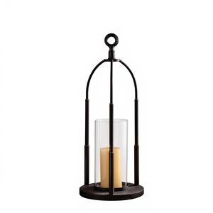 Farol de Hierro para Interiores, Decoración de Hogar de Lujo, Pequeño Portavelas Colgante de Metal - Product Image 1