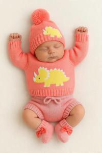 Ensemble de vêtements pour bébé en tissu tricoté, vêtements pour nourrissons offrant une protection thermique pendant l'hiver, production avec marquage personnalisé - Product Image 3