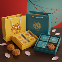 Boîte personnalisée avec impression sur mesure pour la fête de la mi-automne, boîte cadeau pour gâteaux de lune avec fermeture magnétique et finition de luxe