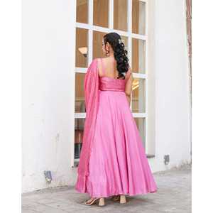 Conjunto de Lehanga Rosa Bauhinia Talla XS en Tela Chiffon con Blusa y Dupatta Incluidos - Product Image 5