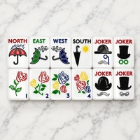 London Calling – Ensemble de Mahjong américain en acrylique à 5 couches, thème britannique, avec tuiles Bus Rouge, Big Ben et Théière, 160 pièces pour le divertissement