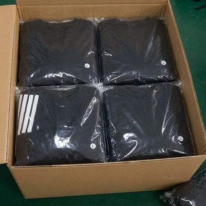 Wholesale Custom Solid Color Men's Ribbed Crewneck Casual Athletic Drop Shoulder Varsity Striped Sleeve Pullover Fleece Autumn - Product Image 5