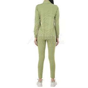 Ensemble de jogging pour femme avec haut court color block et fermeture éclair intégrale, léger, décontracté, pour l'hiver, vêtements de sport - Product Image 2