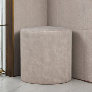 LUOOMA Contemporary <b>Round</b> Upholstered Pouf-Portable Durable Living Room Seating & Footrest for Hotel Apartment Bedroom Use - Product Image 1