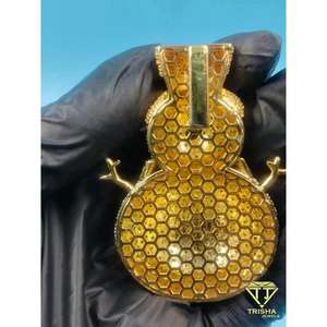 Collar Hip Hop Unisex de Lujo con Colgante de Muñeco de Nieve y Moissanita Completamente Engastada en Plata de Ley 925 - Product Image 6