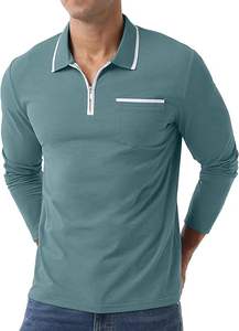 Camisetas Polo para Hombre, Cierre de Cremallera, Manga Larga, Clásicas, Casuales, para Golf, con Cuello Elegante - Product Image 5
