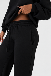 <b>Women</b> Oversized Black Hoodie Wide Leg Sweatpants Set Casual Fleece Tracksuit Two Piece Loungewear <b>Jogger</b> <b>Outfit</b> Streetwear Daiy - Product Image 5