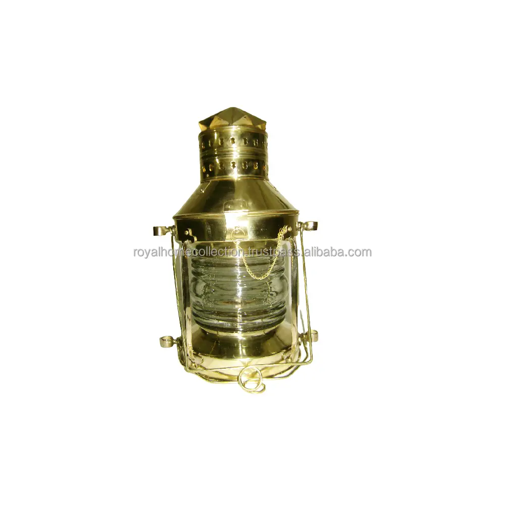 Wholesale Best Quality Gold Vintage Brass Nautical Lantern Metal Ship Candle Lantern Marine Hanging Lamp