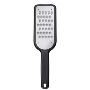 Râpe de cuisine noire portative en acier inoxydable avec lame tranchante, poignée ergonomique et couvercle pour râper le fromage, les légumes et les fruits - Product Image 4